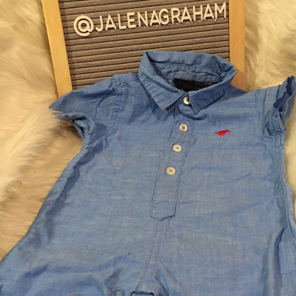 Wrangler jean baby romper 6-9 mos